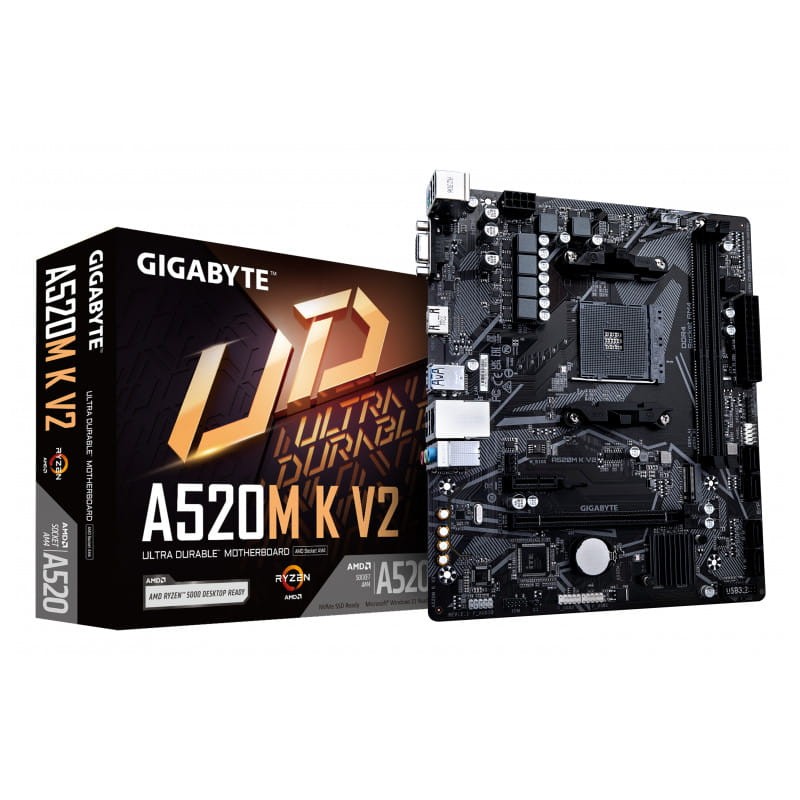 Gigabyte A520M K V2 AMD Socket AM4 64GB Micro ATX Black - Carte mère - Ítem