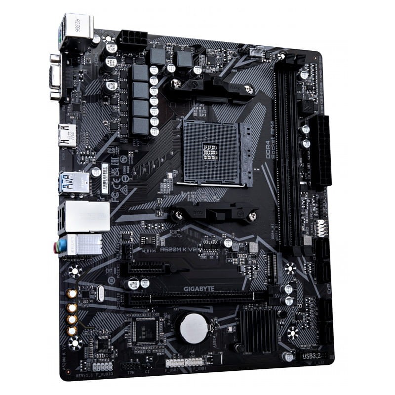 Gigabyte A520M K V2 AMD Socket AM4 64GB Micro ATX Black - Carte mère - Ítem2