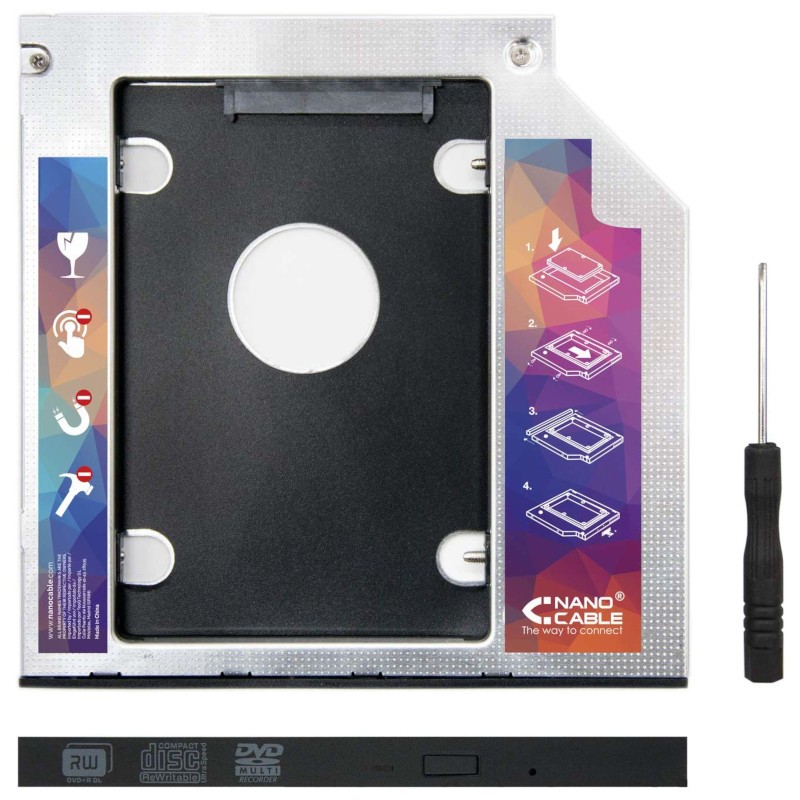 Adaptador Nanocable Lector DVD a HDD/SSD STA 2.5 9.5mm - Ítem