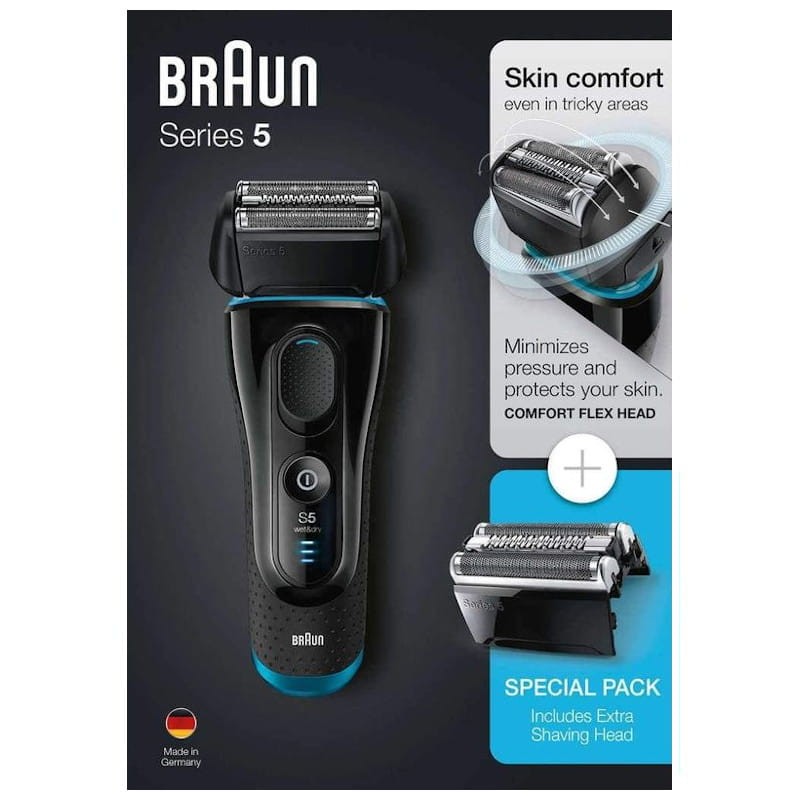Afeitadora Braun Series 5 5140S Wet/Dry Negro/Azul - Ítem3