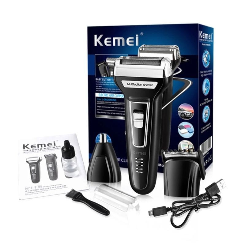Afeitadora Multifunción Shaver Kemei KM-6559 Negro - Ítem4