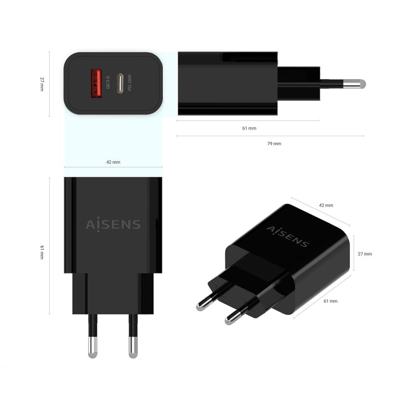 Aisens A110-0682 20W Negro - Cargador de Pared - Ítem2