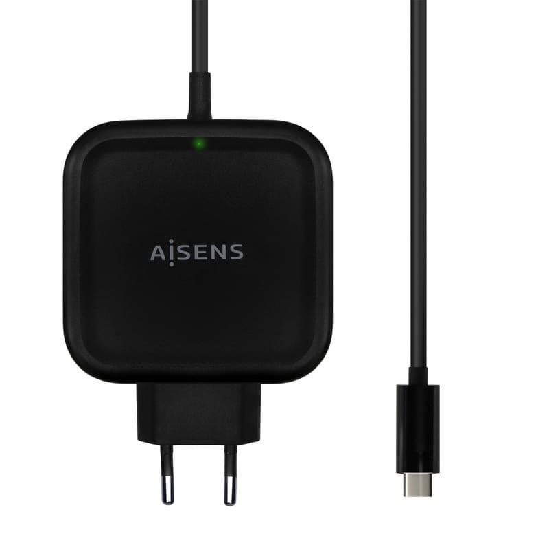 Cargador Aisens ASCH-1PD65WL-BK 65W USB Tipo-C Negro con Calbe USB Tipo C