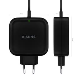 Cargador Aisens ASCH-1PD65WL-BK 65W USB Tipo-C Negro de Frente Superior