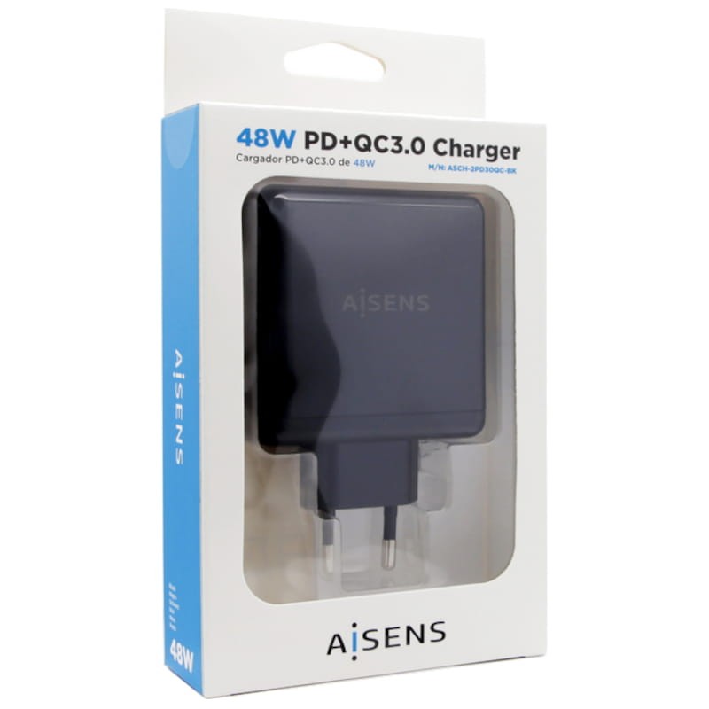 Aisens ASCH-2PD30QC-BK: 48W Quick Charge 3.0 Negro - Cargador de Pared - Ítem2