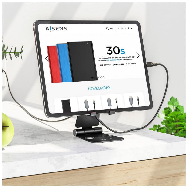 Aisens hasta 11 pulgadas Negro - Soporte para Tablet/Smartphone - Ítem3