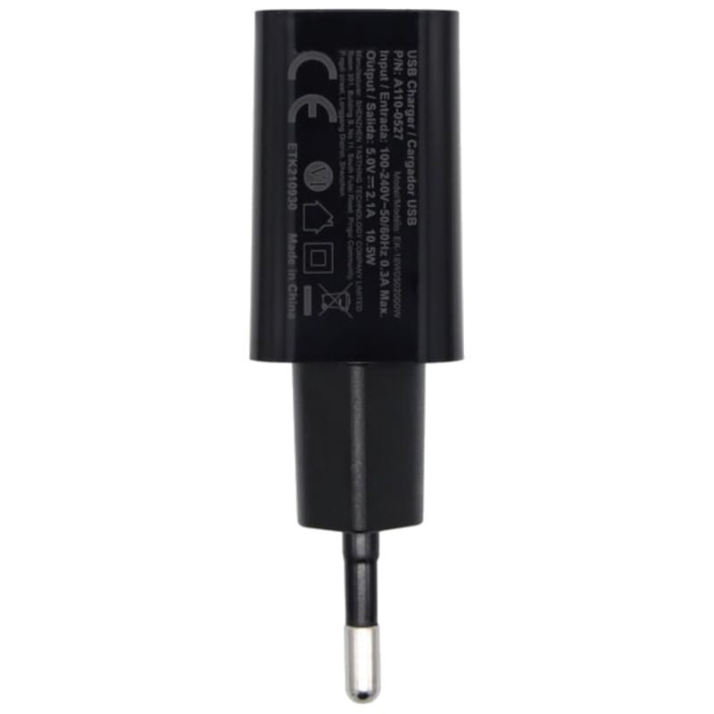 Cargador Aisens USB 10W Alta Eficiencia 5V/2A Negro - Ítem1