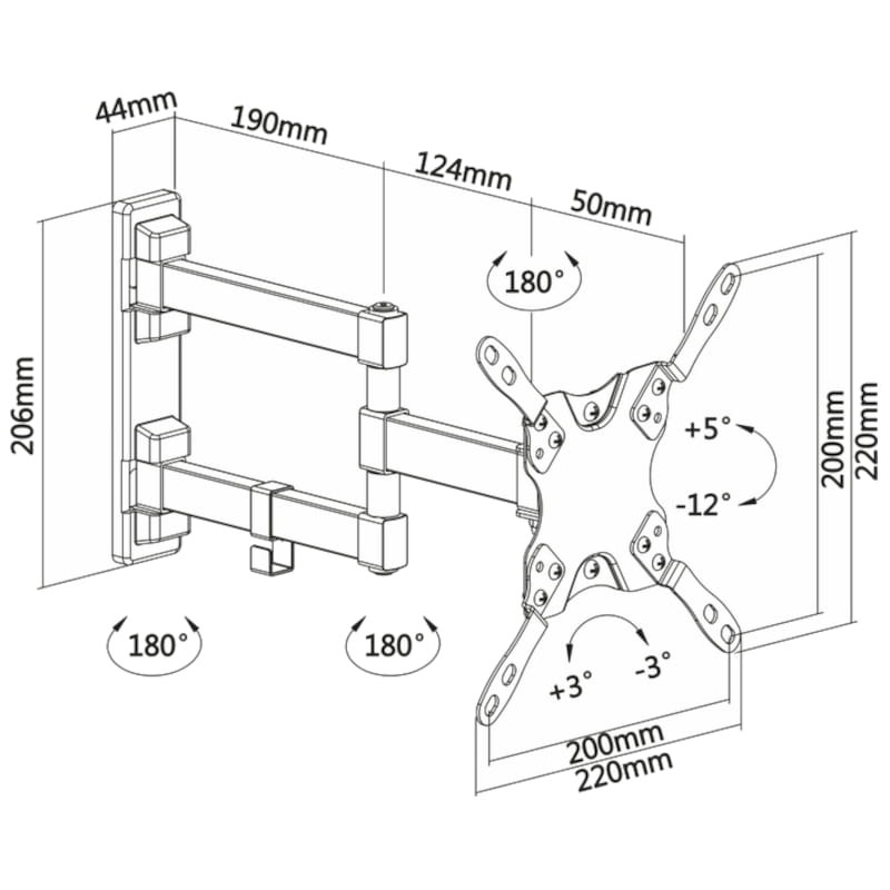 Aisens WT42TSLE-011 pivotant et inclinable 42 VESA 200x200mm Noir - Ítem6