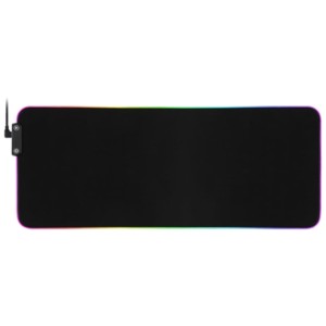 Tapis gamer PowerGaming HD RGB avec HUB USB 80x30cm Noir