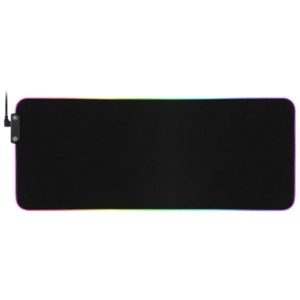 Alfombrilla Gaming con Luces PowerGaming HD RGB con Hub USB 80x30cm Negro