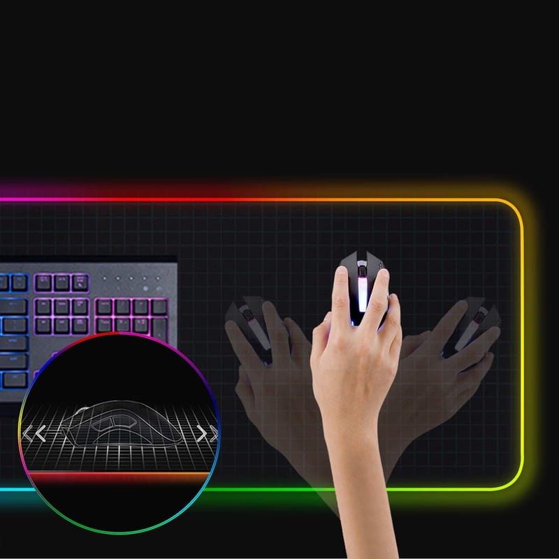 Alfombrilla Gaming con Luces PowerGaming HD RGB con Hub USB 80x30cm Negro - Ítem3