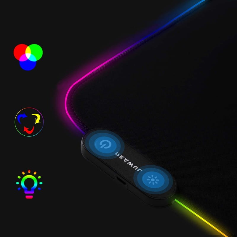 Alfombrilla Gaming con Luces PowerGaming HD RGB con Hub USB 80x30cm Negro - Ítem7