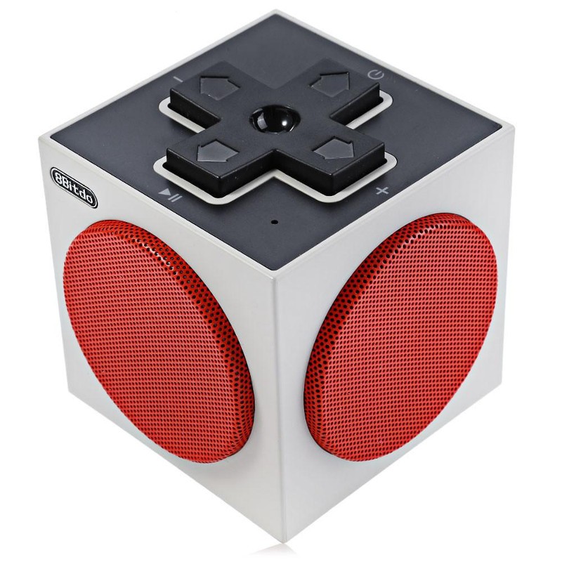 Altavoz Bluetooth 8Bitdo Cube Speaker - Vista cenital; zona delantera (cruceta a modo de botones de reproducción)