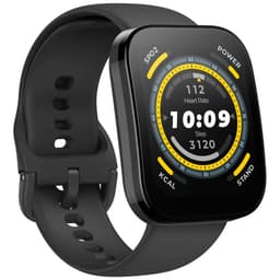 Vista frontal e lateral do Smartwatch Amazfit Bip 5 Preto