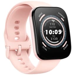 Vista frontal e lateral do Smartwatch Amazfit Bip 5 Rosa