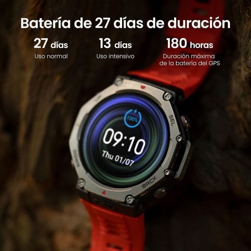 Autonomie de la batterie de Amazfit T-Rex 3 Lave - Montre intelligente