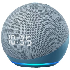 Amazon Echo Dot 4 Gen Con Reloj Azul - Altavoz Inteligente Alexa