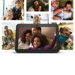 Amazon Echo Show 8 3ª Gen gris antracita con pantalla táctil, cámara frontal centrada, altavoz integrado y biseles negros, ideal para videollamadas y