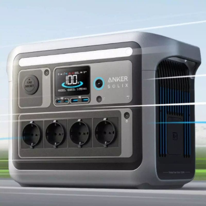 Anker Solix C1000 Estación de Energía Portátil, 800 W (pico de 2400 W), Carga completa en 58 minutos, Batería LiFePO4 de 1056 Wh Negro - Ítem4