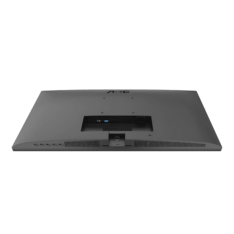 Detalhe das portas e conexões do Monitor AOC 24B3CA2 na cor Preta
