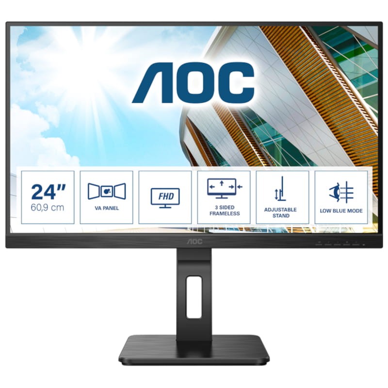 AOC 24P2QM 23.8 FullHD VA Preto - Monitor PC - Item
