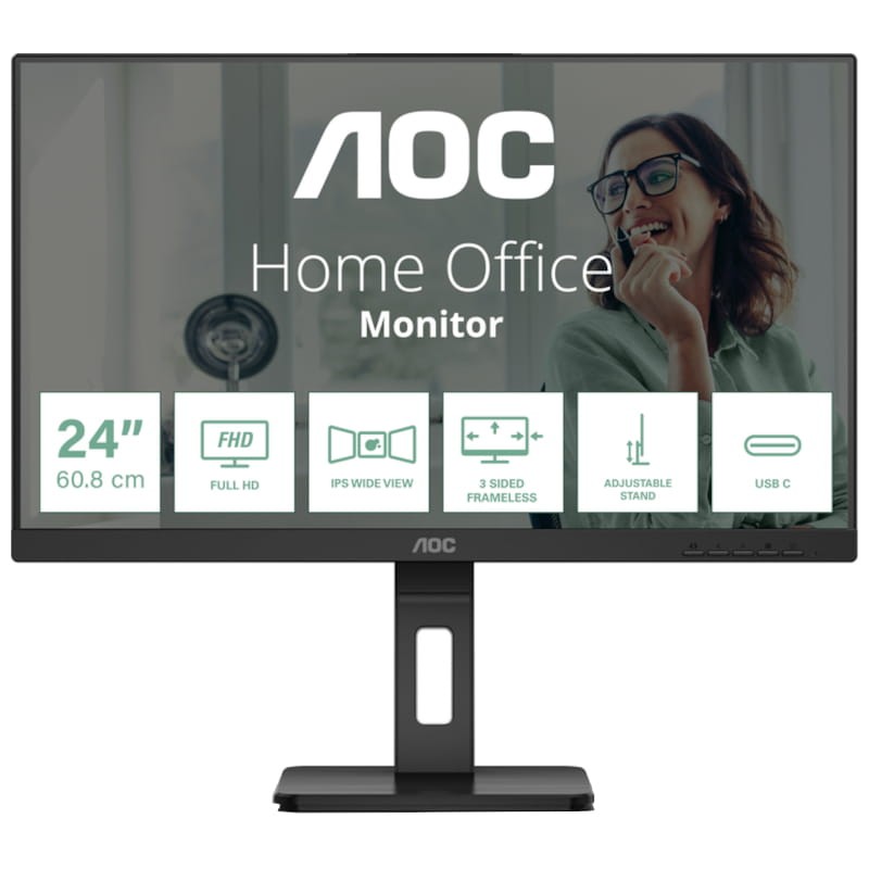 AOC 24P3CV 23.8 FullHD IPS Preto - Monitor de PC - Item