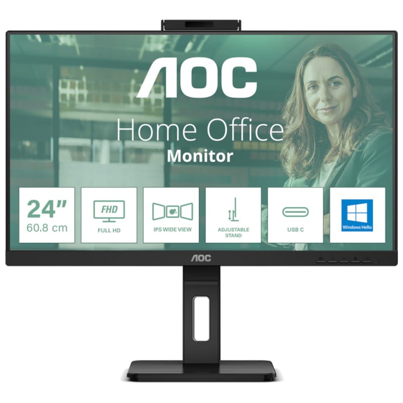 AOC 24P3CW 23,8 FullHD LED Preto - Monitor para PC - Item
