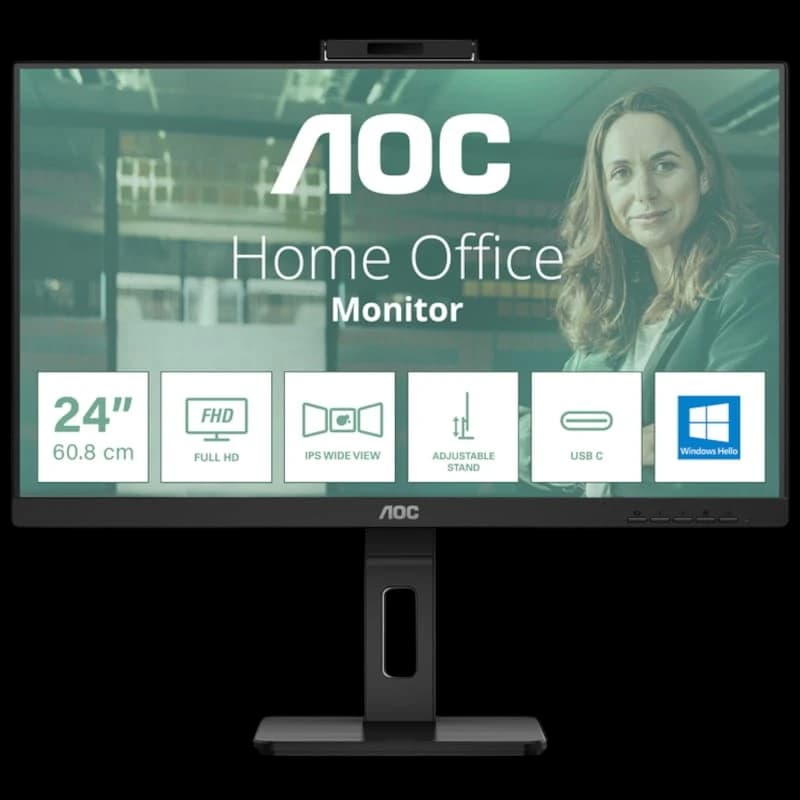 AOC 24P3CW 23.8 FullHD IPS Webcam Preto - Monitor para PC