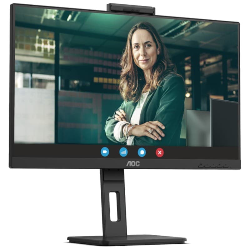 AOC 24P3CW 23.8 FullHD LED Preto - Monitor de PC vista frontal lado direito