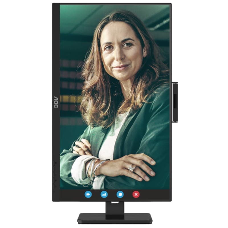 AOC 24P3CW 23.8 FullHD LED Preto - Monitor de PC com vista frontal e tela vertical
