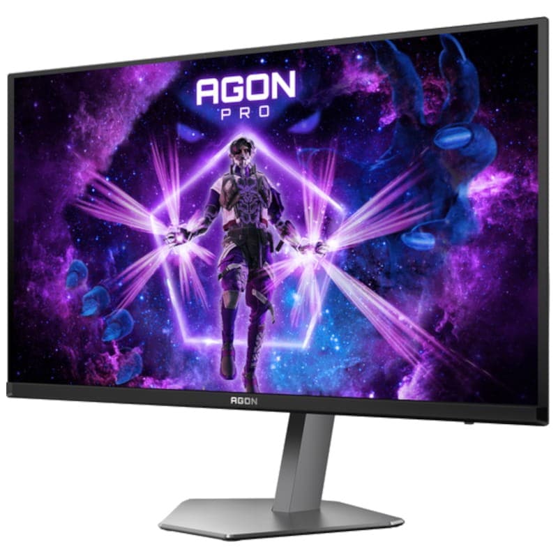 AOC AGON PRO AG276QZD2 27 QHD QD-OLED 240 Hz Cinzento - Monitor de jogos Vista frontal lado esquerdo