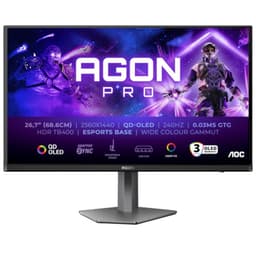 AOC AGON PRO AG276QZD2 27 QHD QD-OLED 240 Hz Cinzento - Monitor de jogos com vista frontal