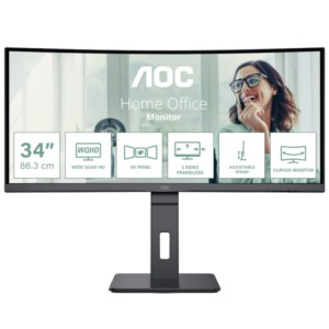 AOC CU34P3CV 34 UltraWide Quad HD VA Curvo Preto - Monitor PC