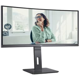 AOC CU34P3CV 34 UltraWide Quad HD VA Curvo Preto - Monitor de PC Vista Frontal Lado Direito