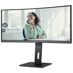 AOC CU34P3CV 34 UltraWide Quad HD VA Curvo Preto - Monitor de PC Vista Frontal Lado Esquerdo