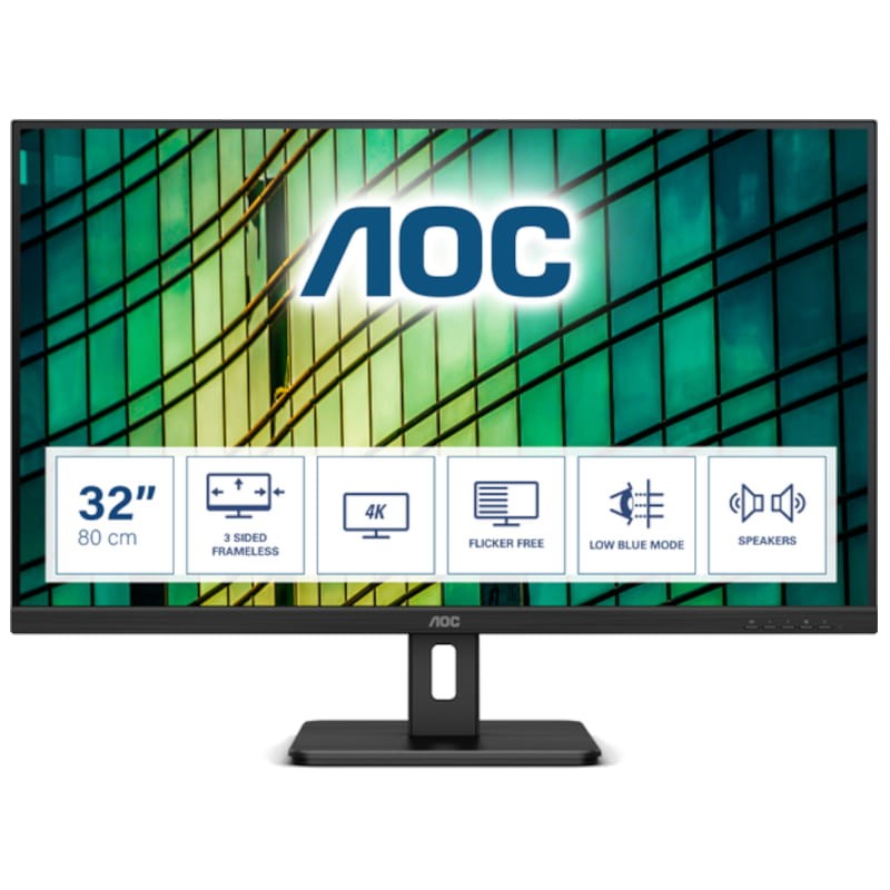 AOC E2 U32E2N 31.5 polegadas WLED 4K UHD VA Painel Preto - Item