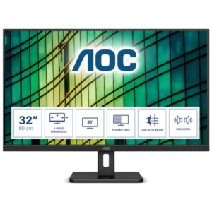 AOC E2 U32E2N 31.5 4K Ultra HD VA Preto - Monitor para PC