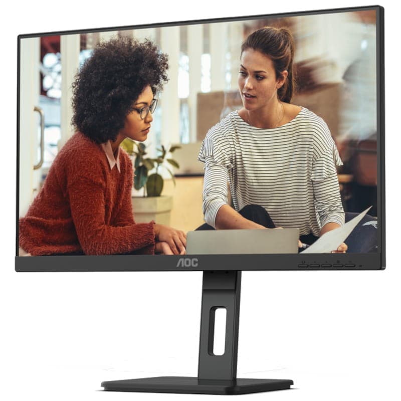 AOC E3 24E3QAF 24 FHD IPS Preto - Monitor de PC Vista frontal lado esquerdo