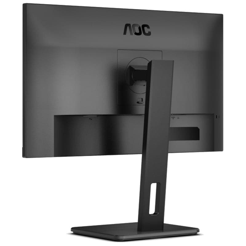 AOC E3 24E3QAF 24 FHD IPS Preto - Monitor de PC Vista Traseira Lado Esquerdo