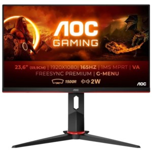 AOC G2 C24G2AE/BK 23.6 FullHD VA Curvo 165Hz FreeSync Premium Vermelho - Monitor Gaming