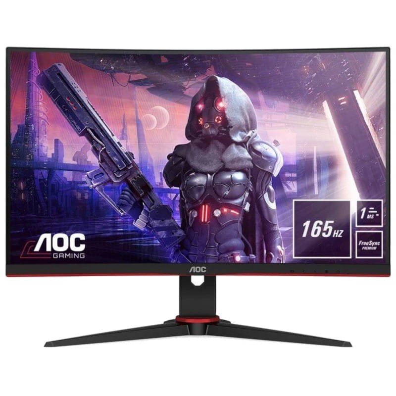 AOC G2 C24G2AE/BK 23.6 FullHD VA Curvo 165Hz FreeSync Premium Vermelho - Monitor Gaming - Item1