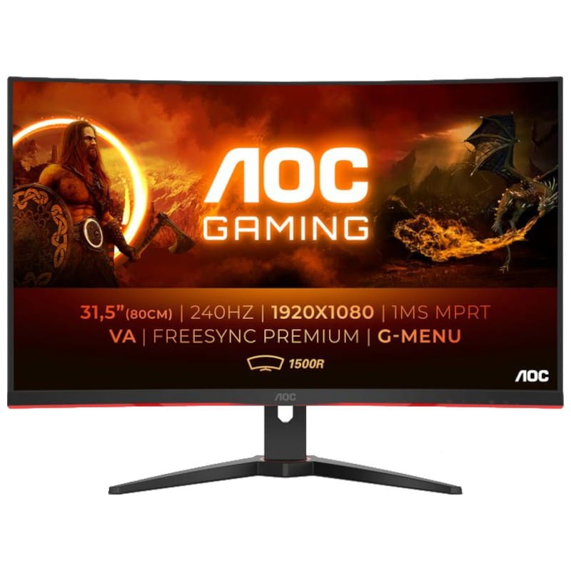 AOC G2 C32G2ZE/BK 32 Full HD VA 240 Hz Curva FreeSync Negro Rojo - Monitor Gaming - Ítem