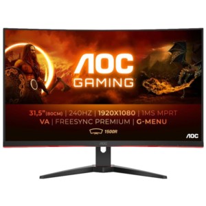 AOC G2 C32G2ZE/BK 32 Full HD VA 240 Hz Incurvé FreeSync Noir Rouge - Moniteur Gaming