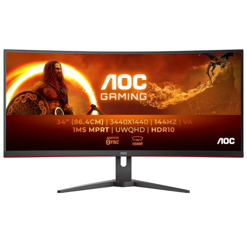 AOC G2 CU34G2XE/BK 34 WQHD VA Ultrawide Curvo 144 Hz Negro, Rojo - Monitor Gaming - Ítem