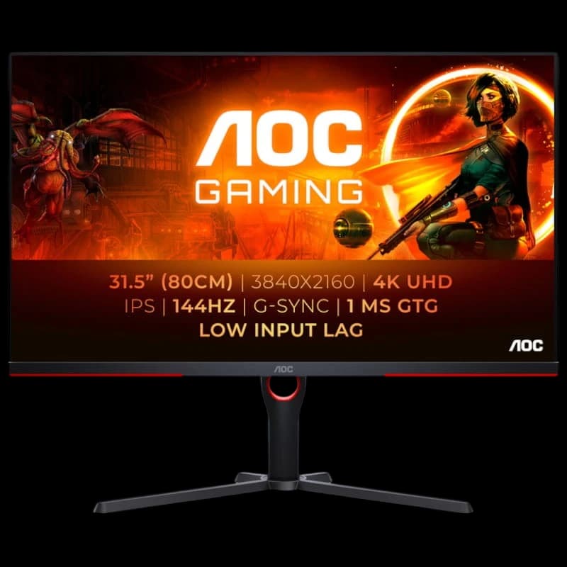 AOC G3 U32G3X/BK LED 31,5 4K UHD Adaptive Sync Preto, Vermelho - Monitor para PC