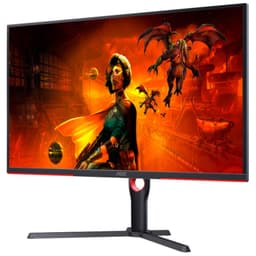 AOC G3 U32G3X/BK LED 31,5 4K UHD Adaptive Sync Preto, Vermelho - PC Monitor Vista frontal lado esquerdo