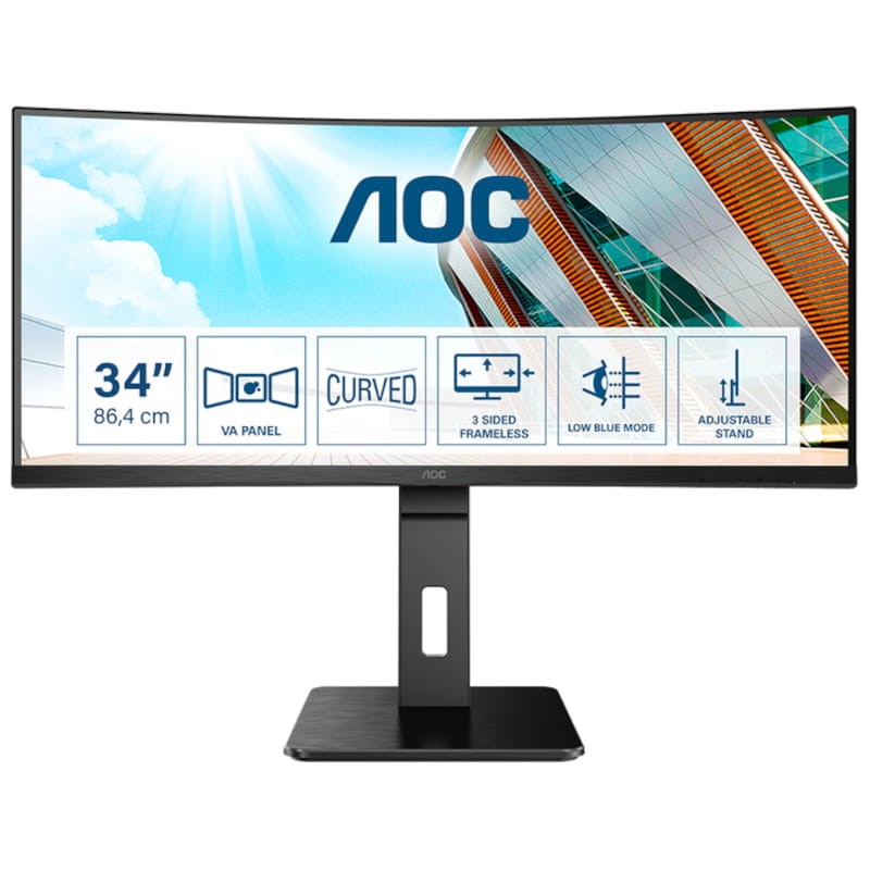 AOC P2 CU34P2A 34 WQHD VA UltraWide Curvo 100 Hz Negro - Monitor PC - Ítem