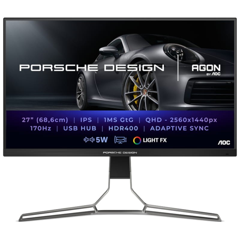 AOC Porsche PD27S 27 QHD IPS 170 Hz Preto, cinzento - Monitor para jogos - Item