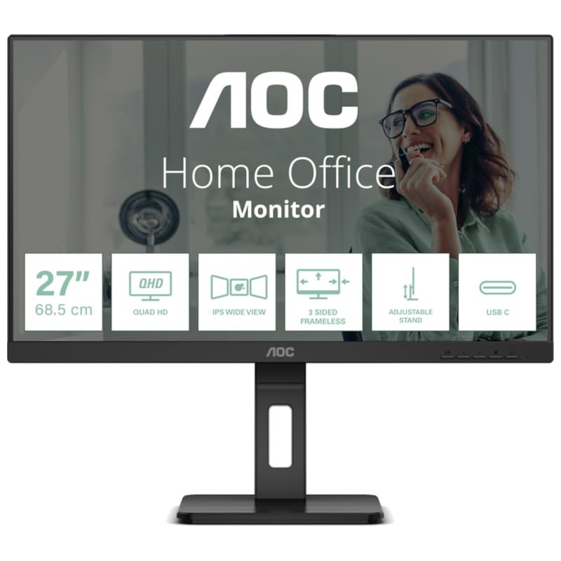 AOC Q27P3CV 27 Quad HD LED IPS Preto - Monitor PC - Item