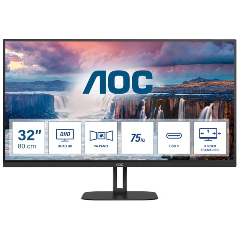 AOC Q32V5CE/BK 31.5 QHD VA FreeSync Preto - Monitor PC - Item